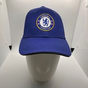 Chelsea Football Club Blue Adjustable Hat Cap‎ Soccer Fan Gear Crest Embroidered
